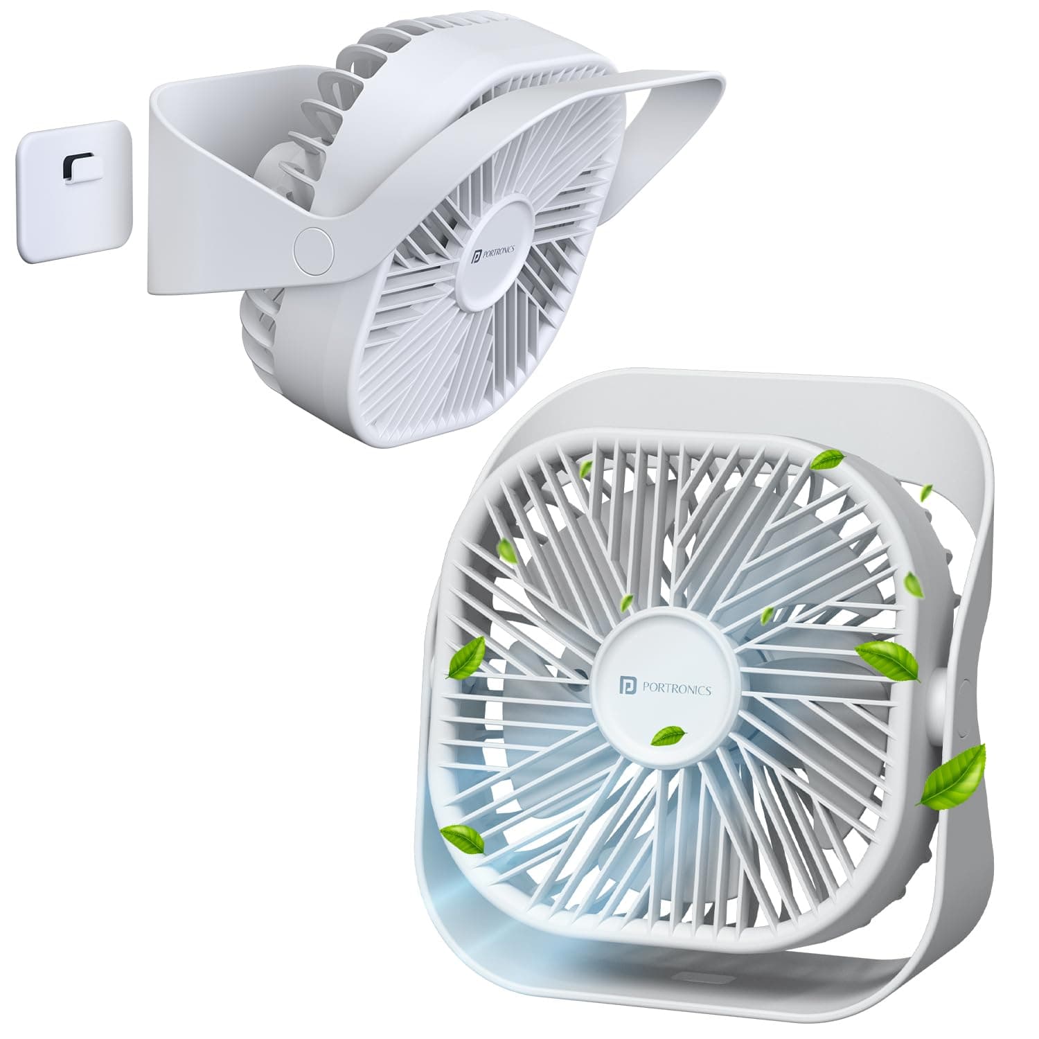 Portronics CoolCube Mini, 2-in-1 Desktop & Wall Fan, 2000mAh Battery, Type-C Charging, 360° Rotate with Pasteable Hook, 3 Speed Modes, BLDC Motor,Quiet Operation,3 Hour Playtime,Compact&Portable,White at ₹699 (65% Off) – Amazon