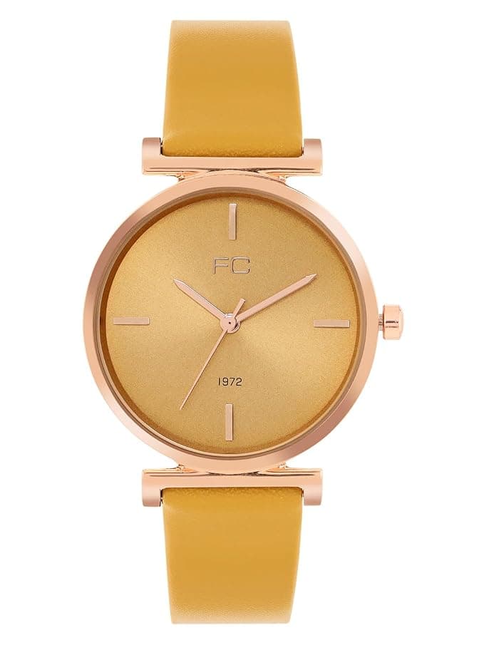 French Connection Claire Mustard Round Analog Watch for Women - FCN00087C at ₹1546 – Amazon