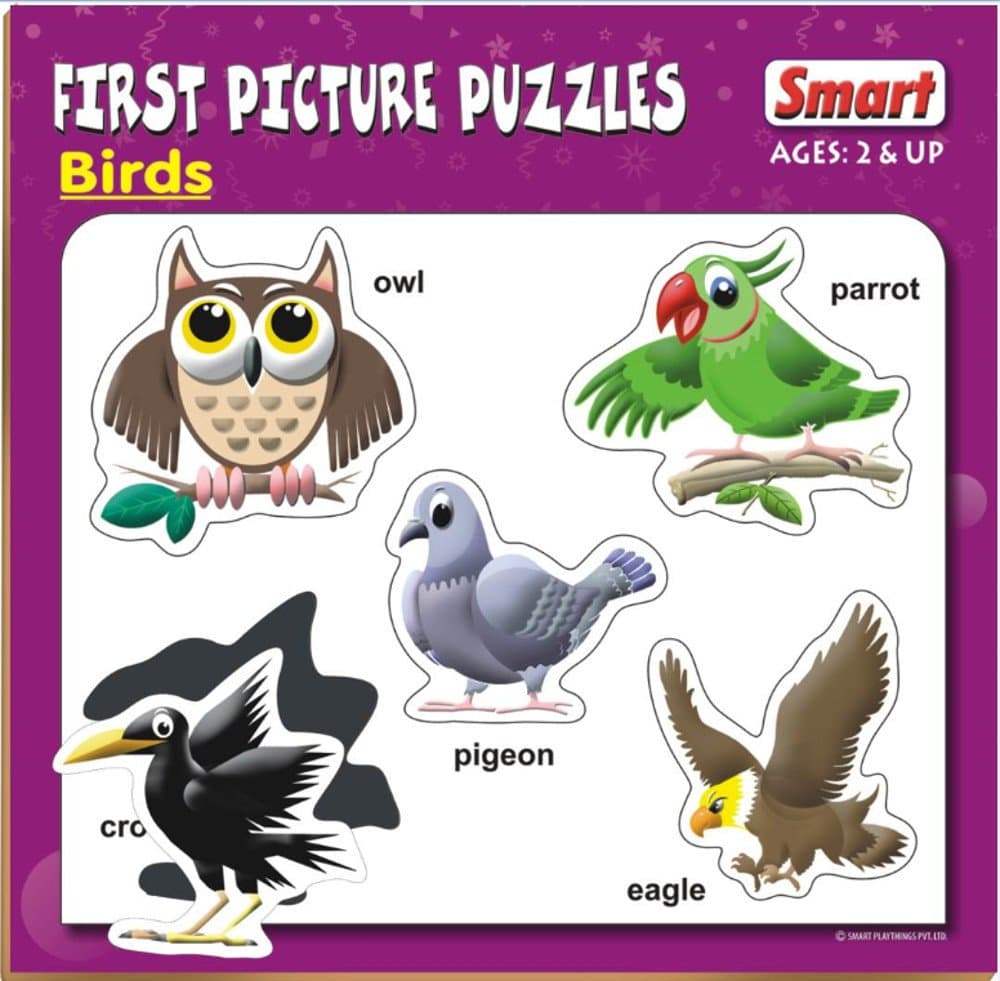 Smart First Picture Puzzles Birds, 5 Chunky Pieces, Toddler Learning Toy (Age 2+)