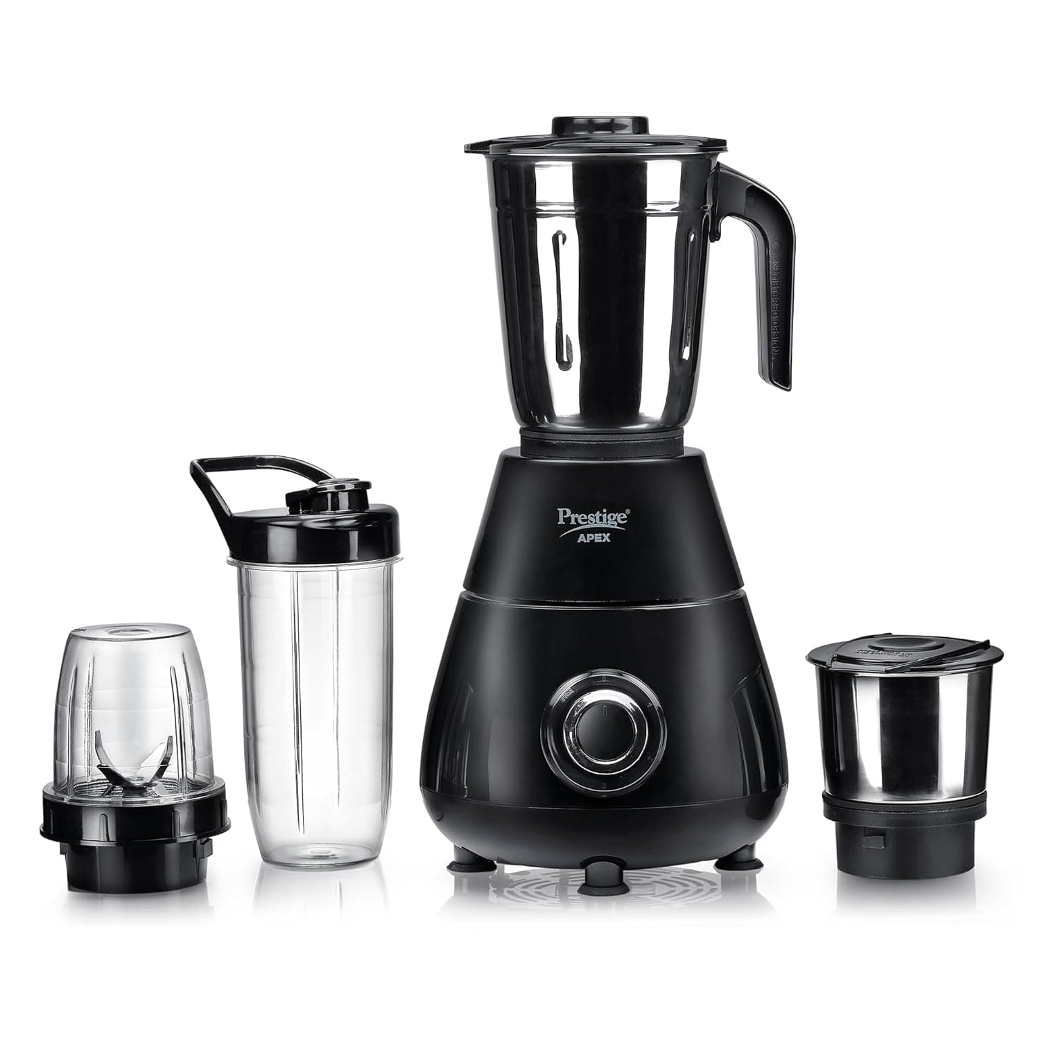 Prestige Apex Blendo 500 Watt Mixer Grinder with 4 at ₹2302 (48% Off) – Amazon