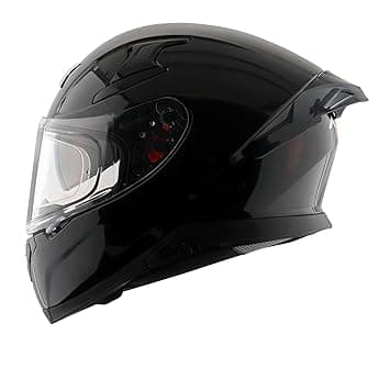 Axor Apex Solid ISI ECE DOT Certified Glossy Black Full Face Dual Visor Helmet for Men and Women (L) at ₹994 – Amazon