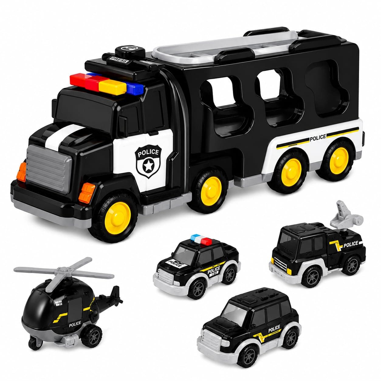 Lifelong 5-in-1 Police Carrier Truck Toy with Lights & Siren