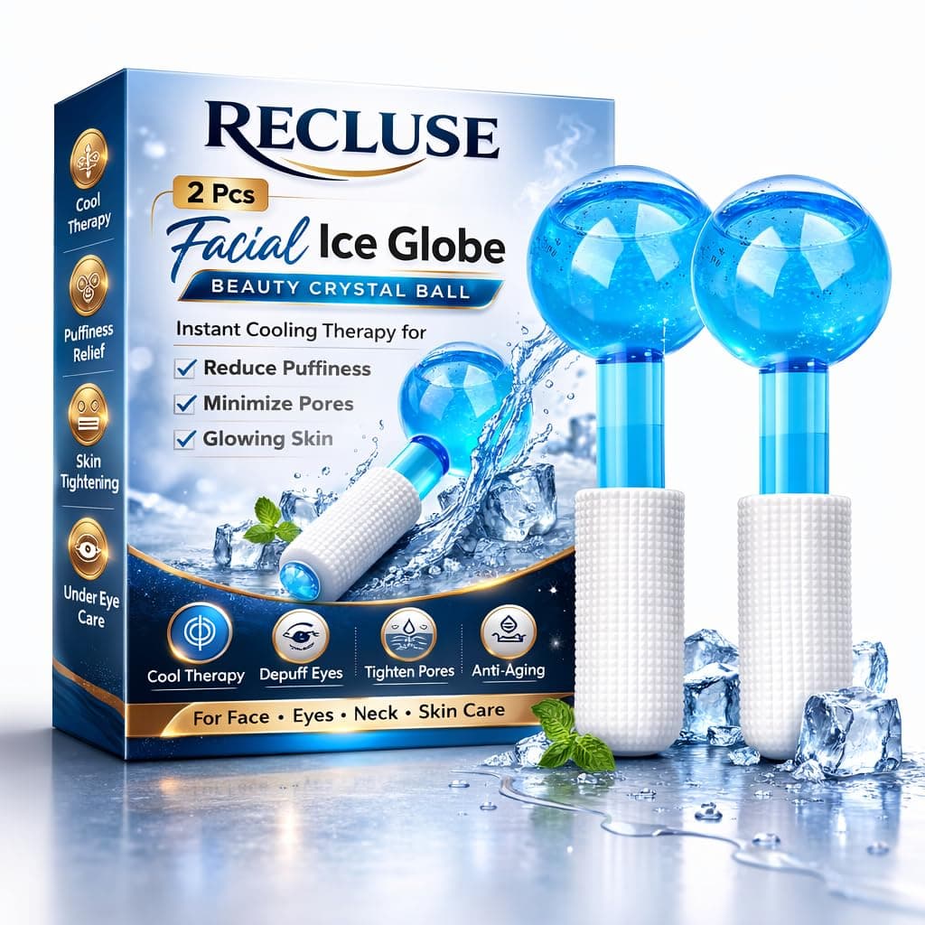 RECLUSE Facial Ice Globes (2 Pcs) β Cryo Face & Neck Massage Rollers for Firming Skin
