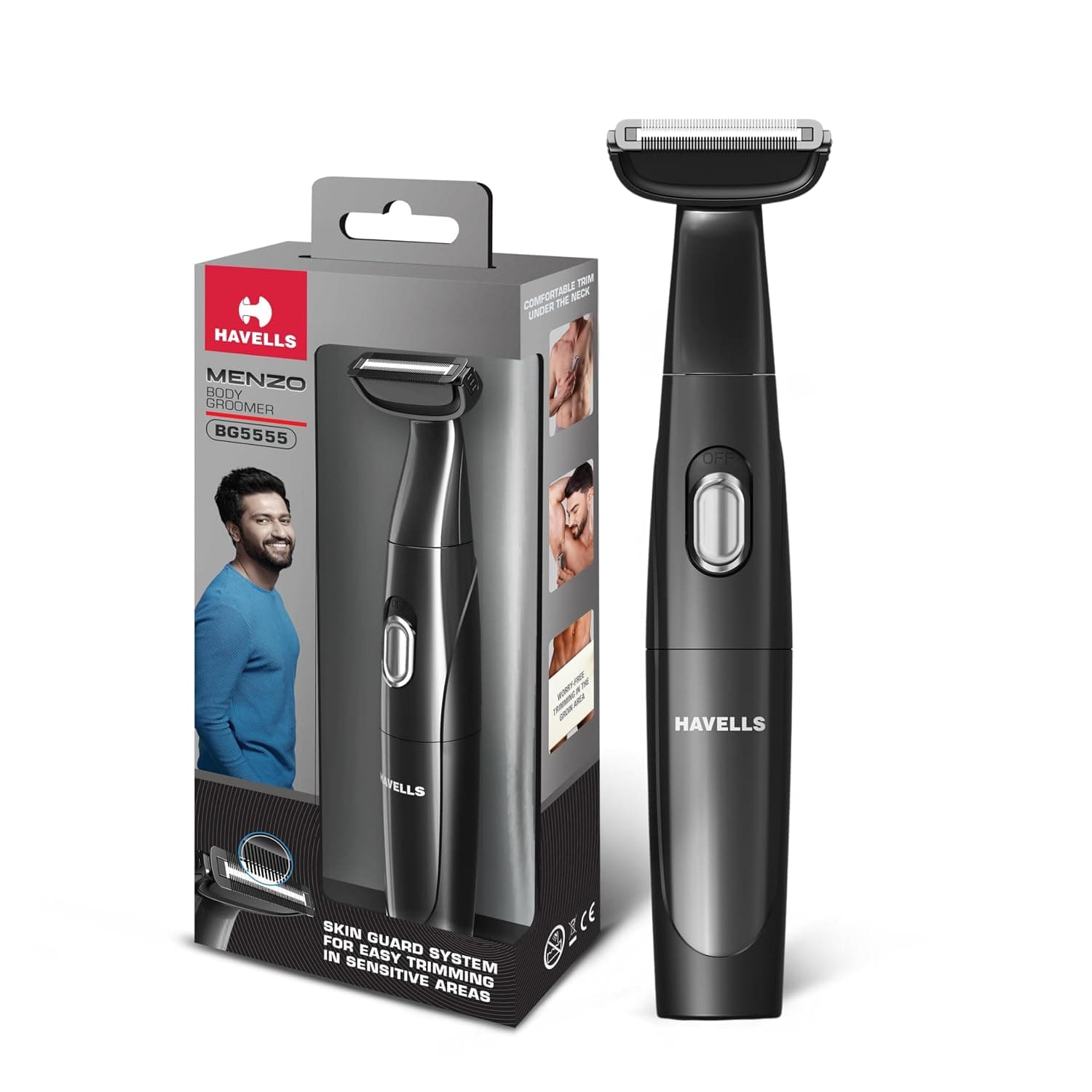 Havells Menzo Body Groomer| Wet & Dry Use| Battery Powered|Skin Guard for No Nicks & Cuts| For All Body Parts Including Senstive Areas| BG5555 at ₹845 (43% Off) – Amazon