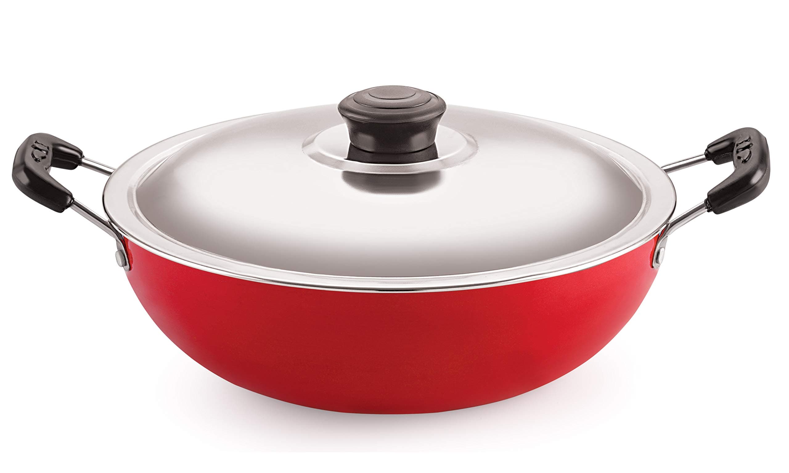 Nirlon Nonstick Aluminium Deep Fry Kadai/Wok 22cm