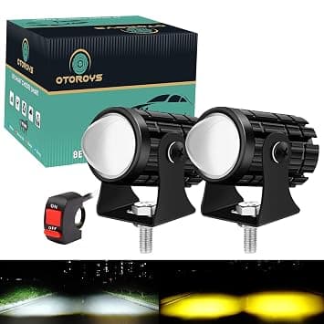 OTOROYS Mini Driving Fog Light Lamp Projector Lens Spotlight Led Motorcycle Headlight Dual Color Motorbike Lighting System (12 V, 36 W) With at ₹268 – Amazon