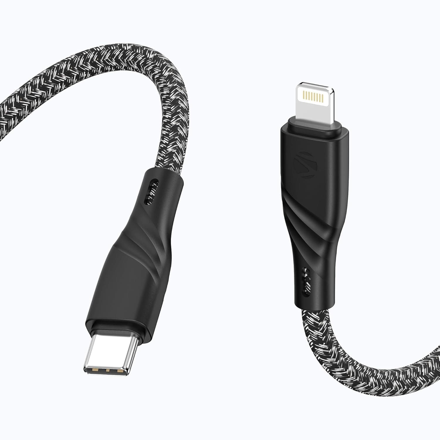 Zebronics Type-C to Lightning Fast Charging Cable, 27W PD Rapid Charging, Charge & Sync Support, Braided Tangle-Free Design, 1.5 Meter Length, Compatible with Type-C PD Adapters (TL300, Black+White) at ₹149 (85% Off) – Amazon