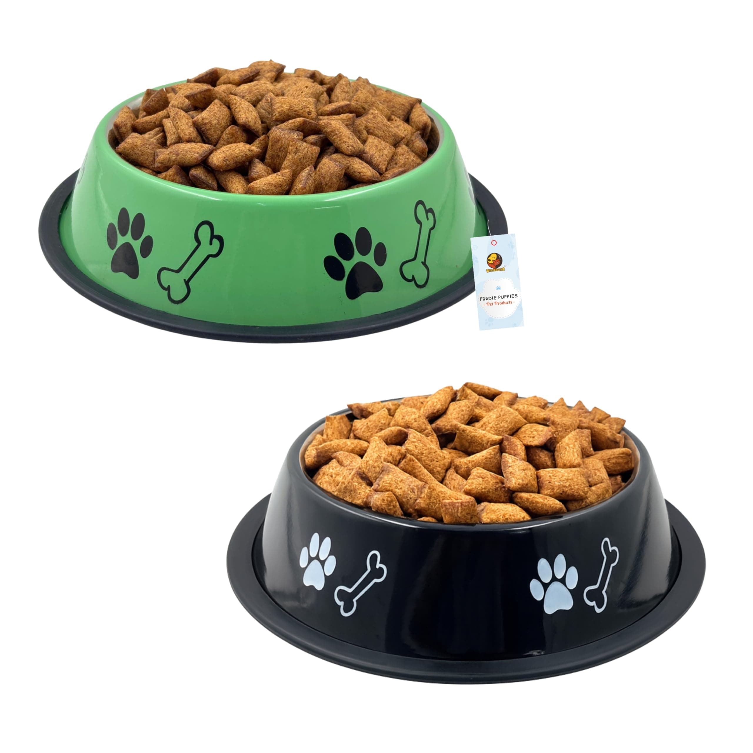 Foodie Puppies Stainless Steel Dog Bowl Combo, 700ml (Set of 2)