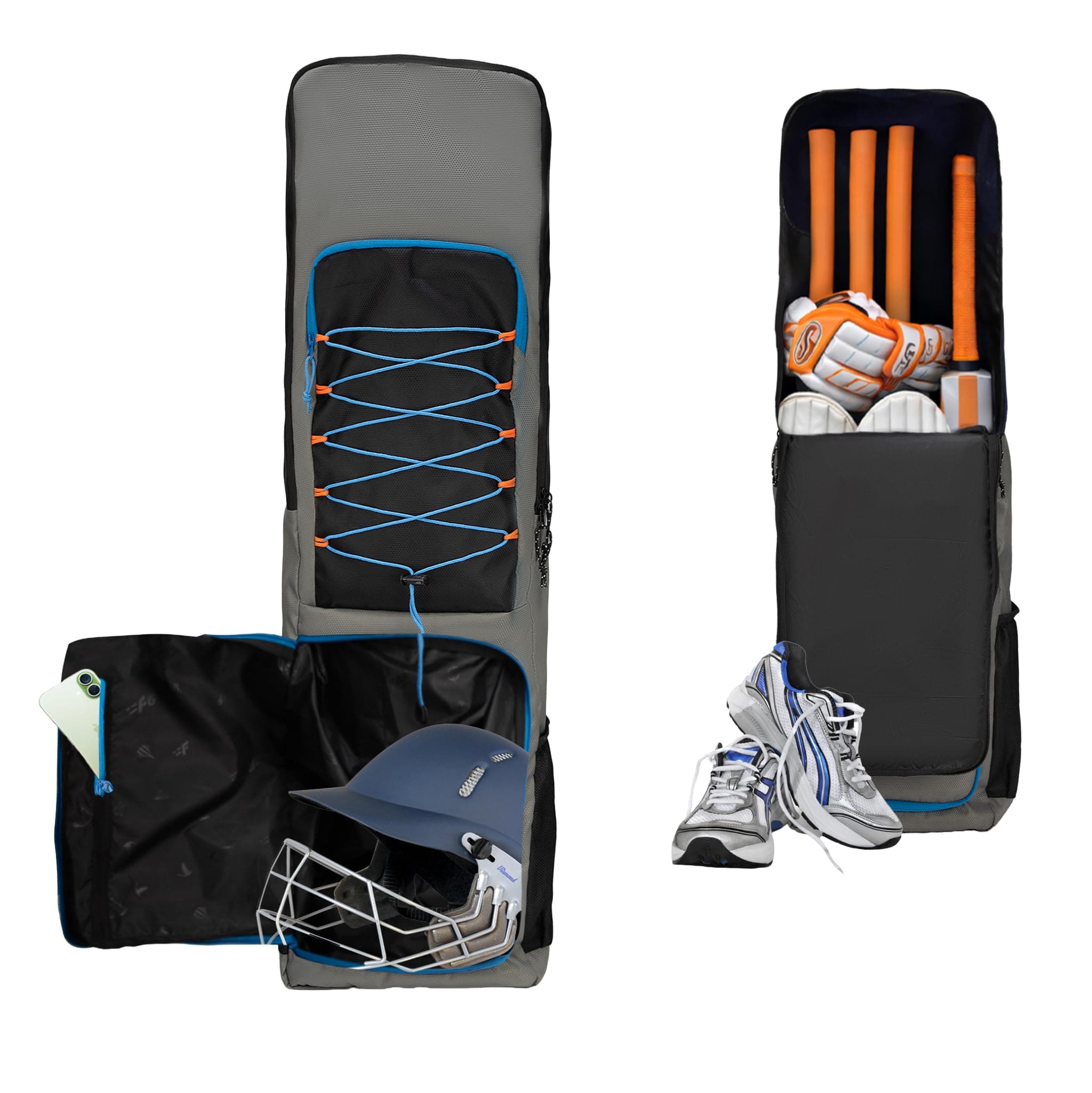 WHACKK Cricket Kit Bag with Dual Bottle Holders & Front Pockets