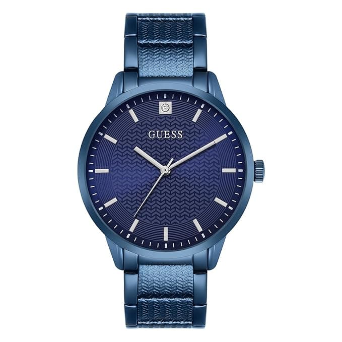Guess Round 42mm Blue Dial Analog Men's Watch (U1362G4M) at ₹7,284 (65% Off) – Amazon