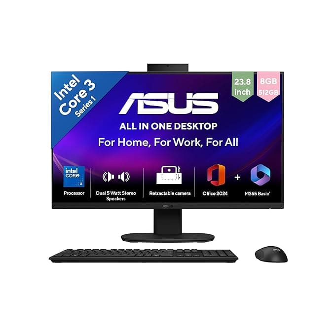 ASUS V440 (2026) i3-14th Gen 23.8" FHD All-in-One PC (8GB/256GB, Win11) at ₹62,990 (44% Off) – Amazon