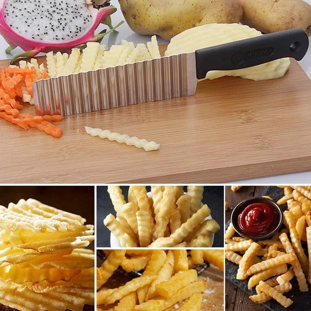 Stainless Steel Wavy Blade Crinkle Cutter & Chip Slicer