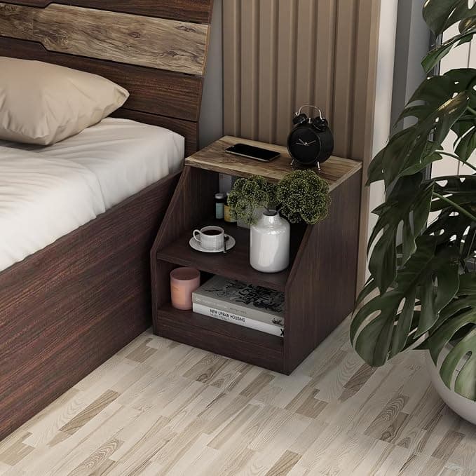 Blaze Bedside Table (Engineered Wood, Choco Walnut) at ₹2,390 (54% Off) – Amazon