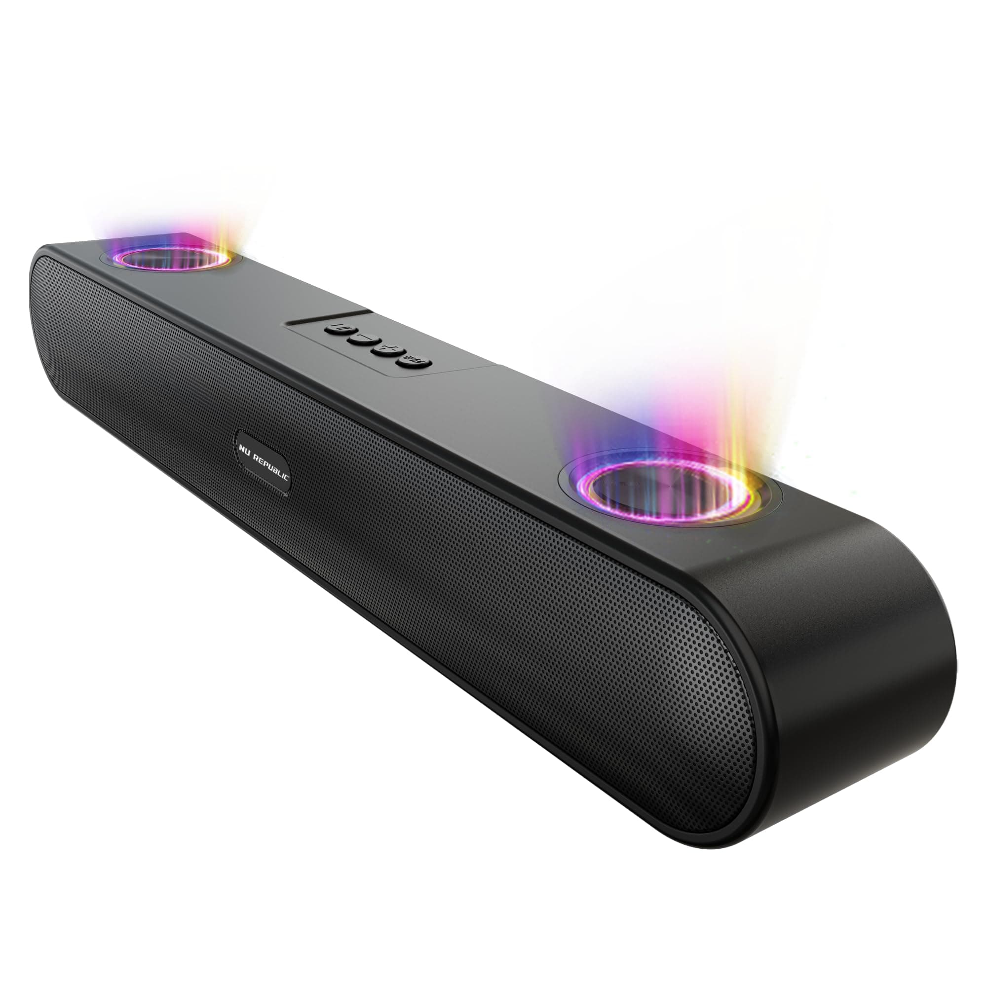 Nu Republic Party Box 16 Bluetooth Soundbar, 16W Output, Dual 8W Drivers with X-Bass