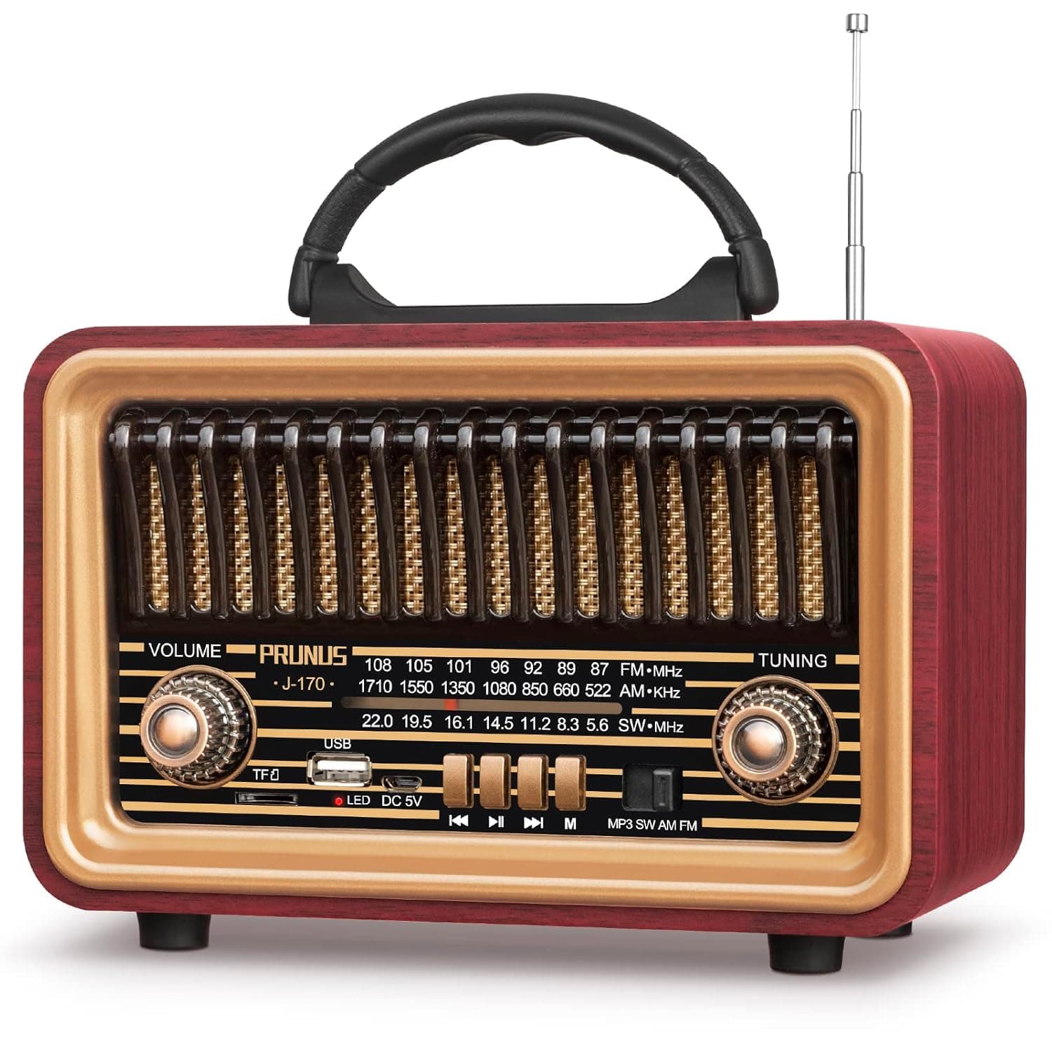 PRUNUS J-170 Retro Vintage Radio with Bluetooth Rich Bass Stereo Sound, Radios Portable... at ₹1499 (73% Off) – Amazon
