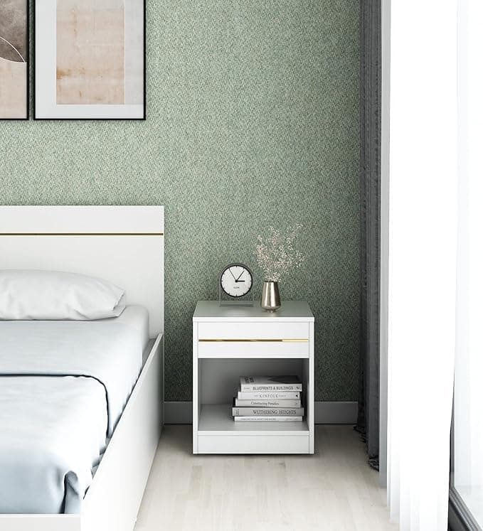 Kane Bedside Table (Engineered Wood, Frosty White) at ₹2,260 (44% Off) – Amazon