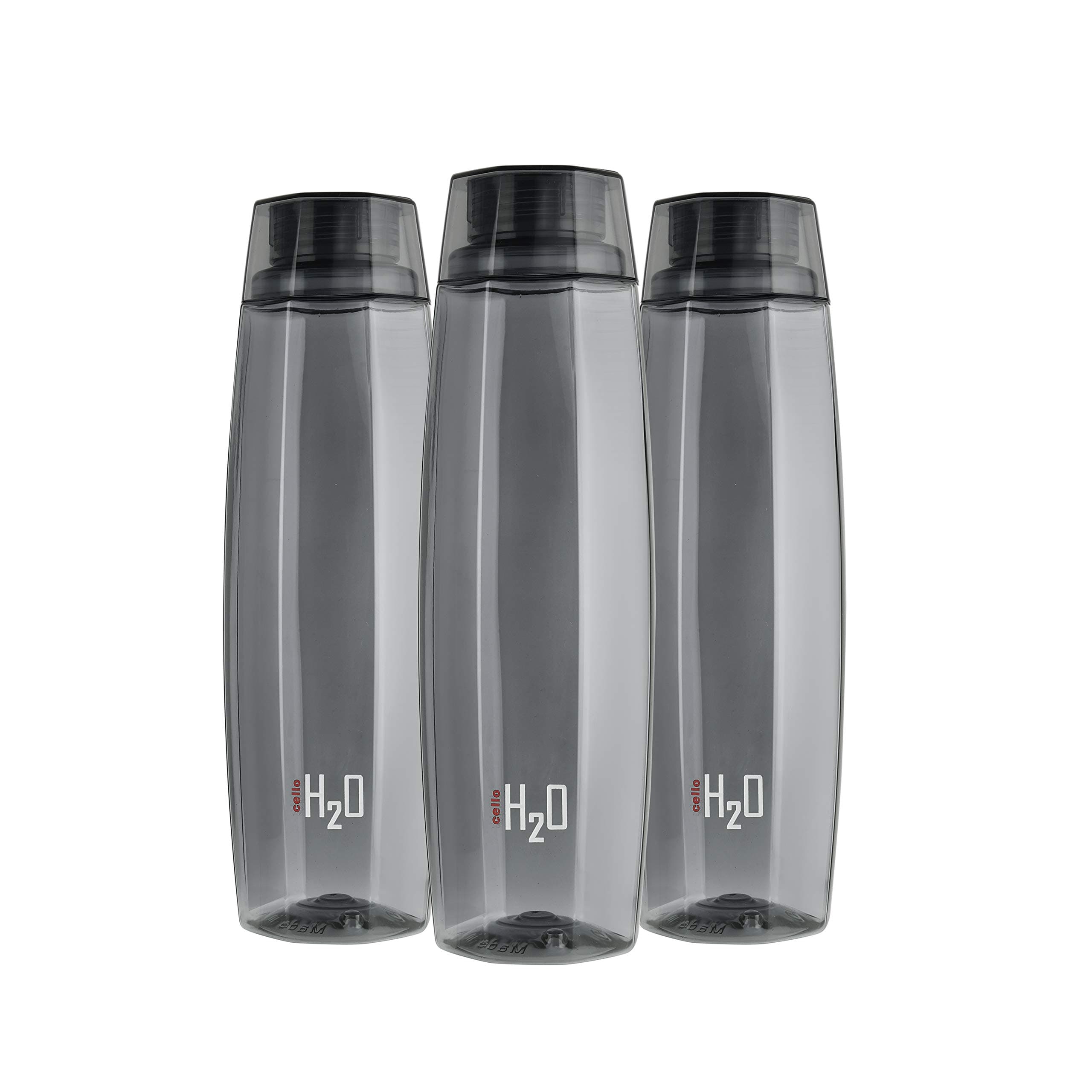 Cello H2O Octa 1L Water Bottle (Set of 3, Grey)