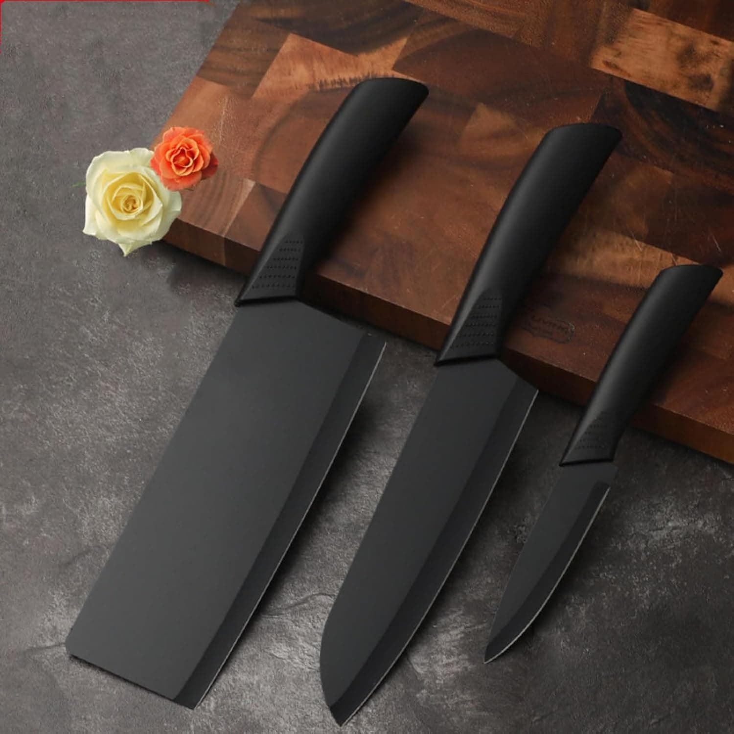 upsimples Kitchen Knife Set of 3, High-Carbon Stainless Steel Chef, Vegetable and Utility Knives