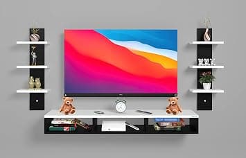 Odestar Engineered Wood Wall Mounted TV Unit, with TV Stand at ₹1299 – Amazon