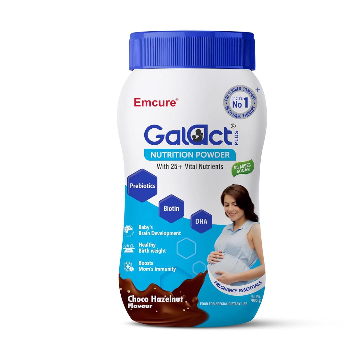 Galact Plus Nutrition Powder for Pregnant Women 400g | 25 Vital Nutrients | Prenatal Supplement with DHA for Brain Development, Biotin, Prebiotics & Folic Acid | Healthy Birth Weight | Choco Hazelnut at ₹374 (50% Off) – Amazon