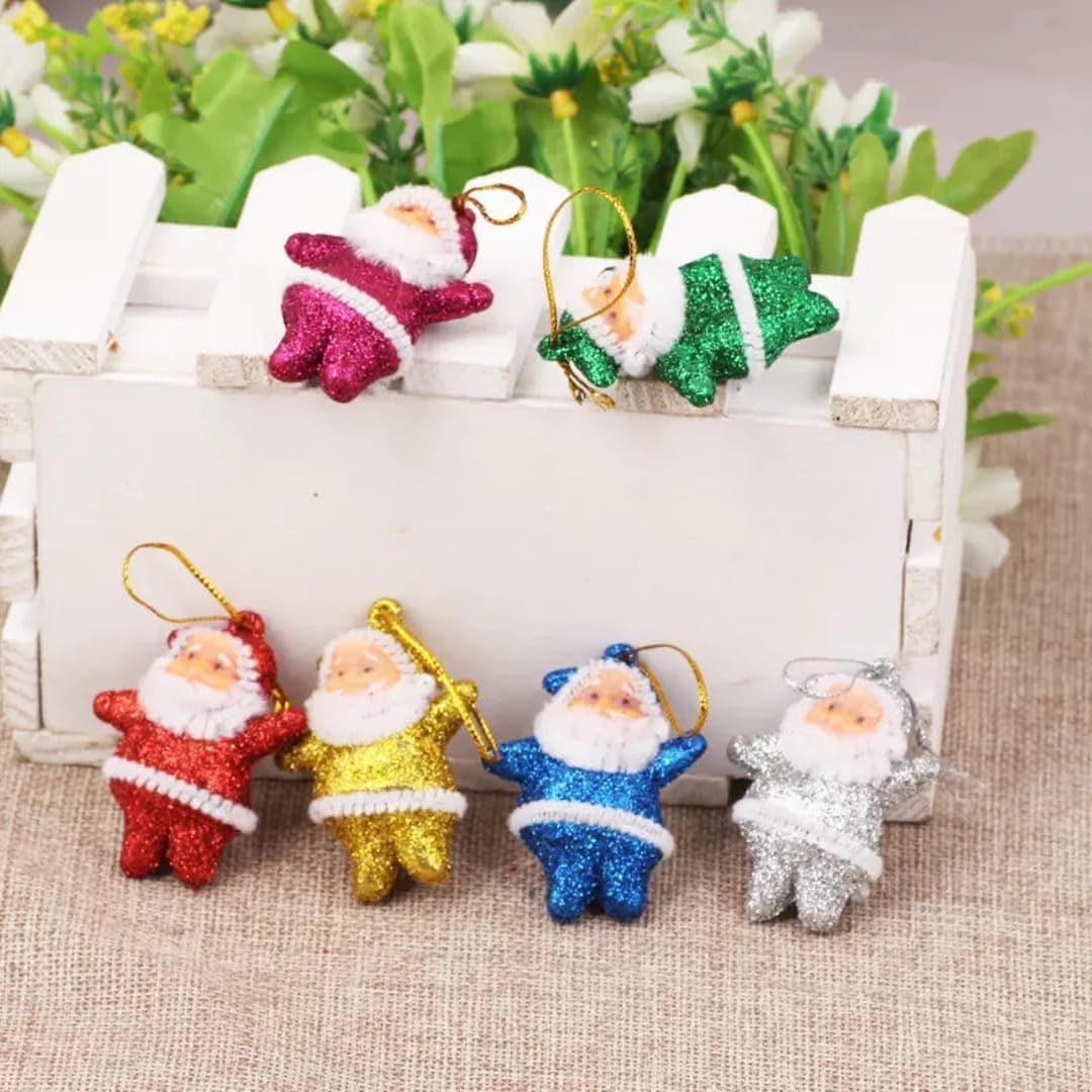 6-Pc Glitter Santa Christmas Decoration Combo at Rs.30 (90% Off) - Amazon