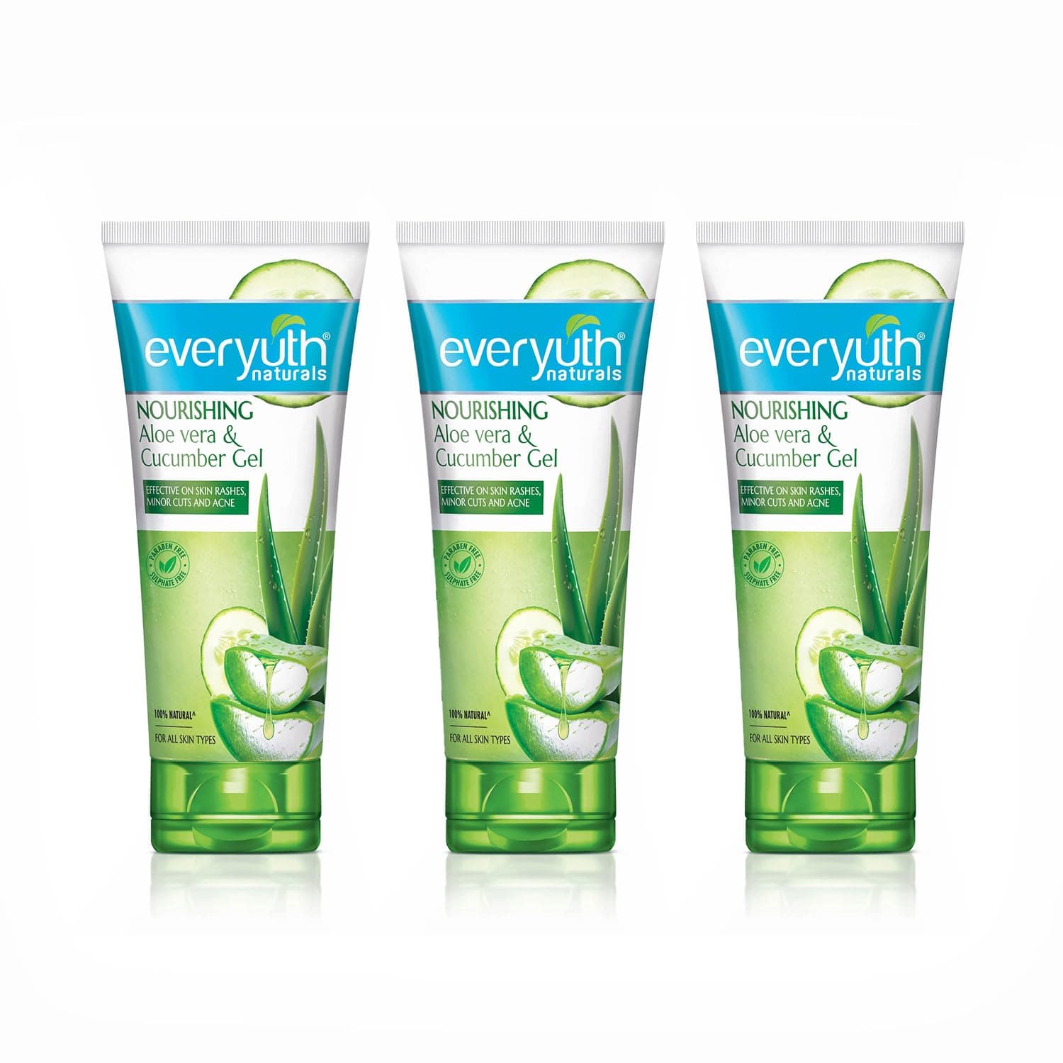 Everyuth Naturals Aloe Vera & Cucumber Gel 150g (Pack of 3) at Rs 187 - Amazon
