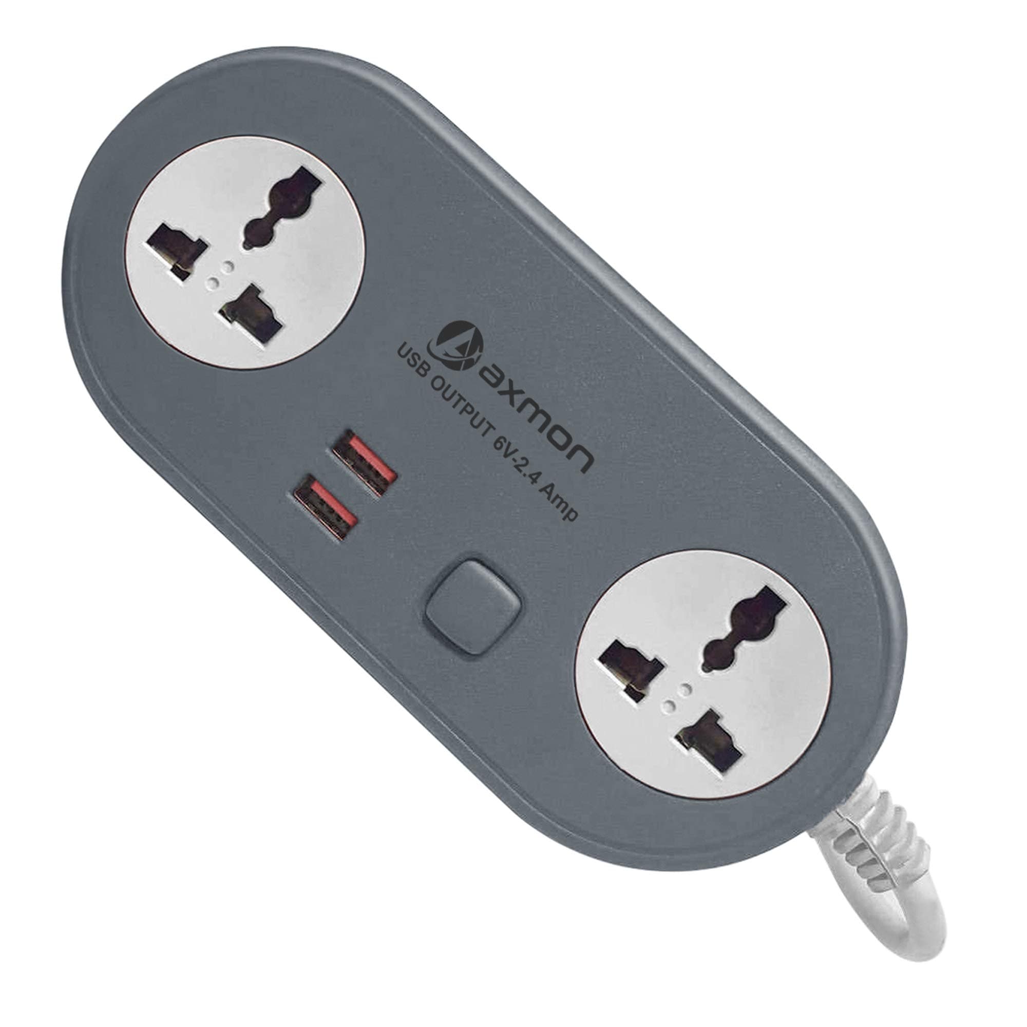 Axmon Extension Cord, 2 Socket + 2 USB, Fire Resistant…