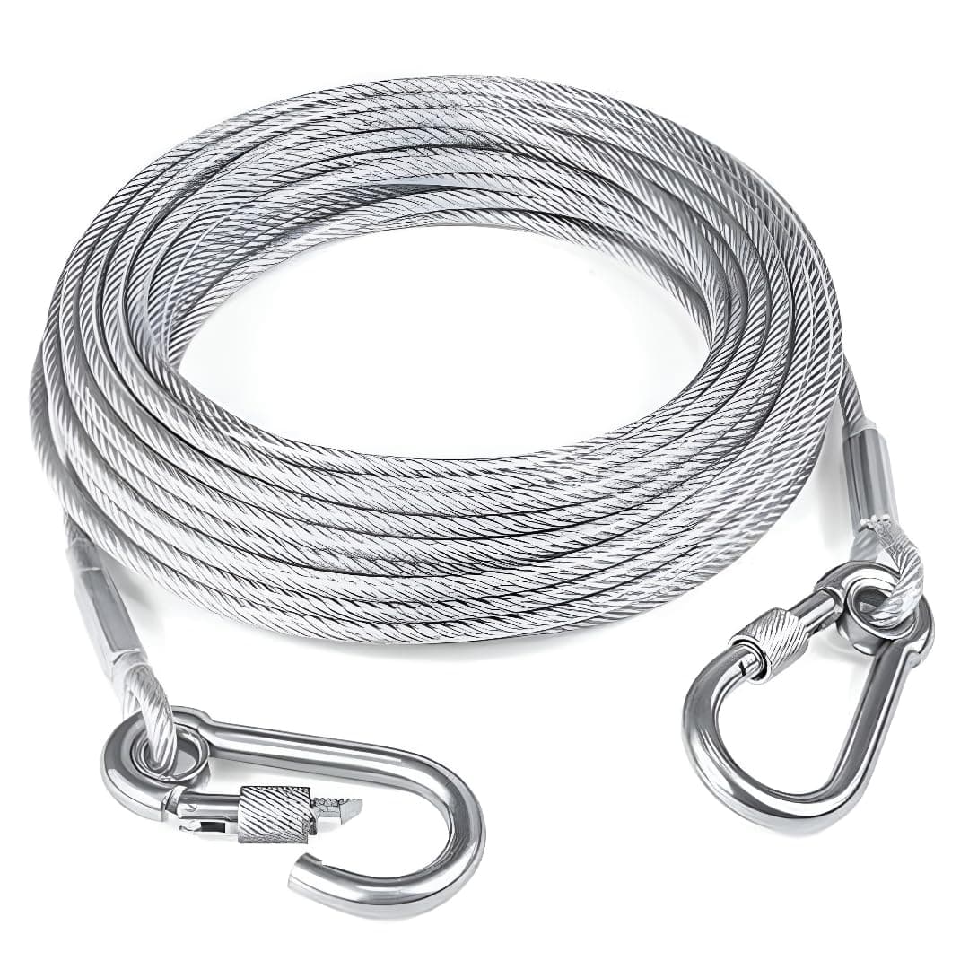 Heavy Duty Stainless Steel Clothesline Rope 5 Metre with Locking Hooks