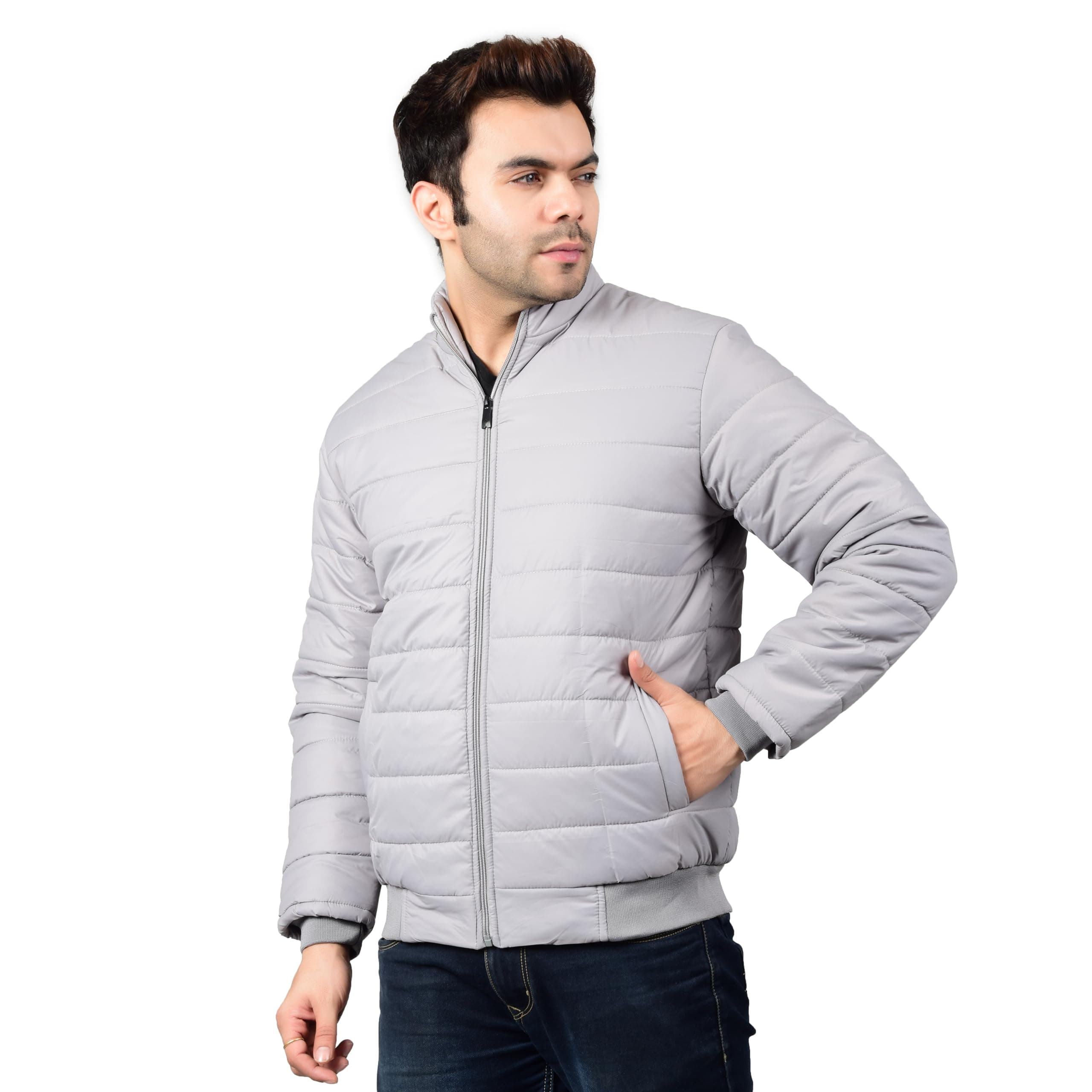 SPANCO Men Jacket with Straight Strip Design