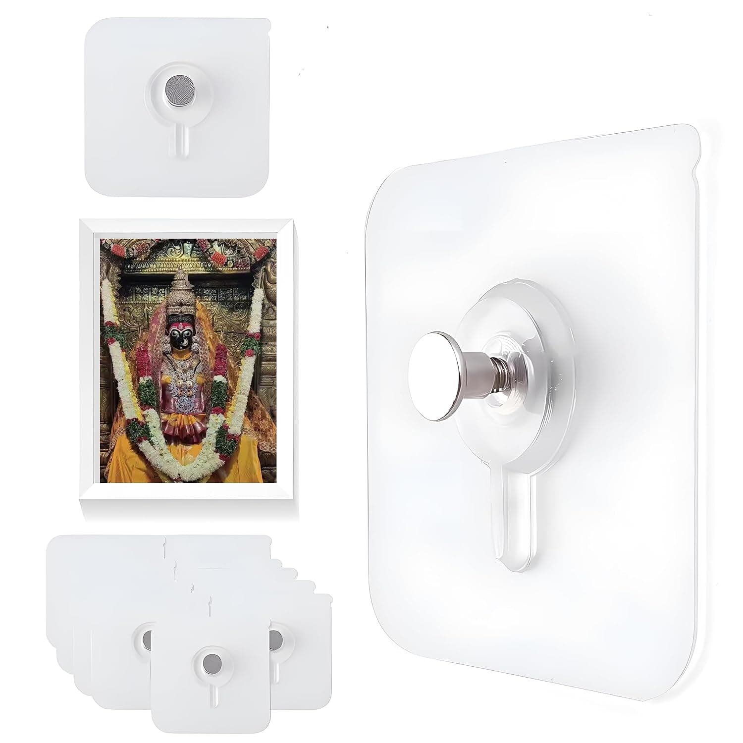 SHITHI Self-Adhesive Photo Frame Wall Hooks (10 Pcs, Nail-Free) at ₹199 – Amazon