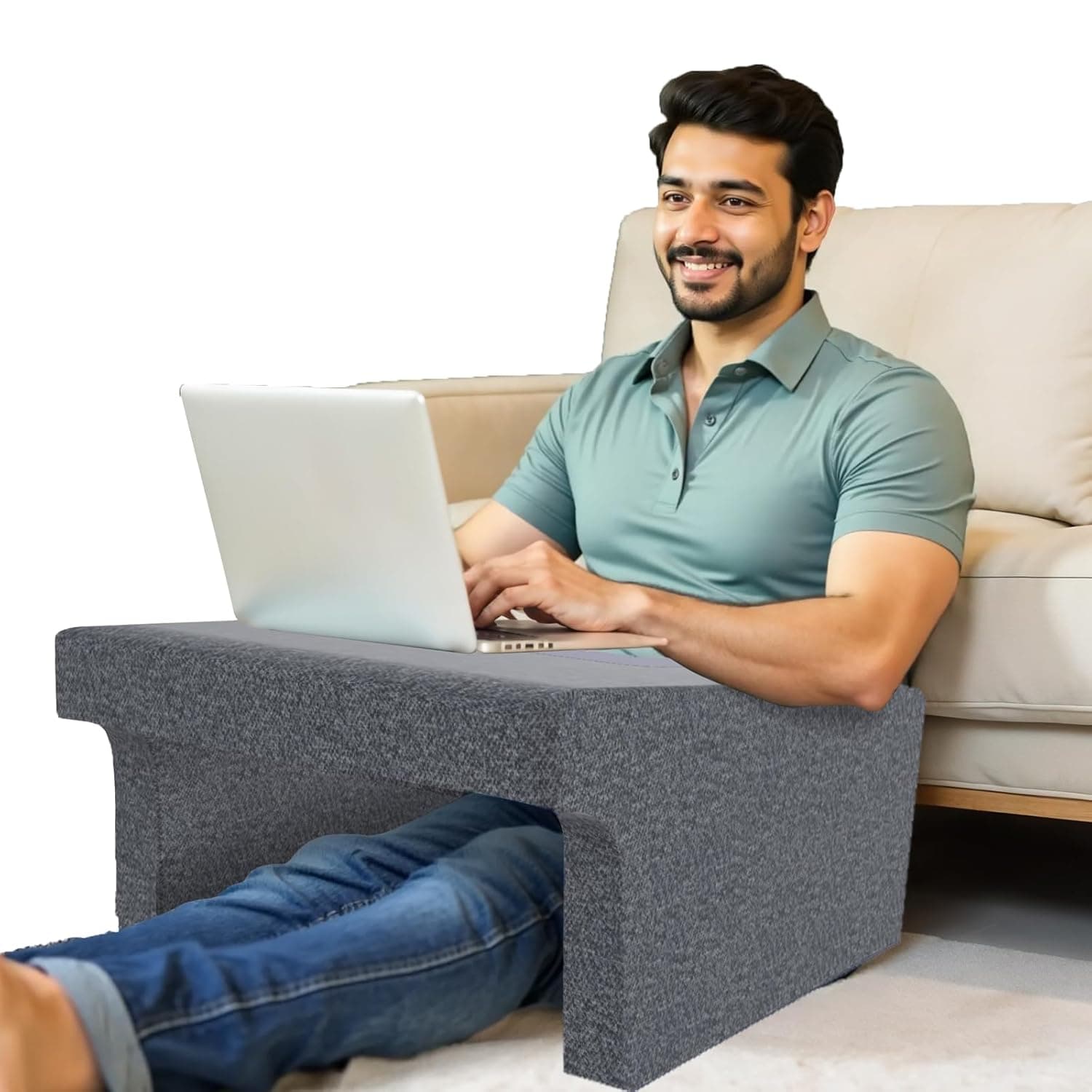 CareFoam Memory Foam Lap Desk Pillow β Laptop Tray with Armrest (Black)