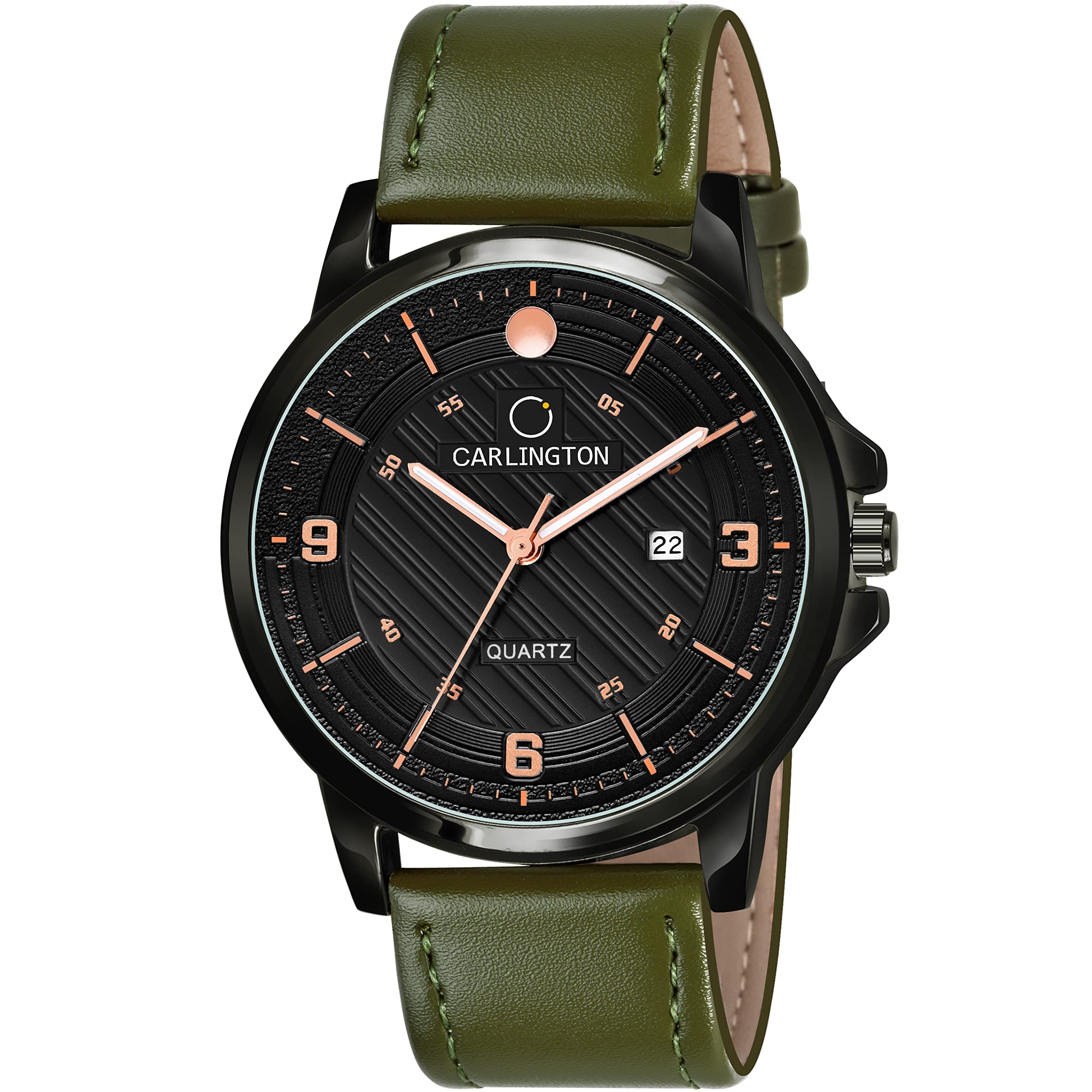 Carlington Analog Watch for Men with Leather Strap (CT 1050)