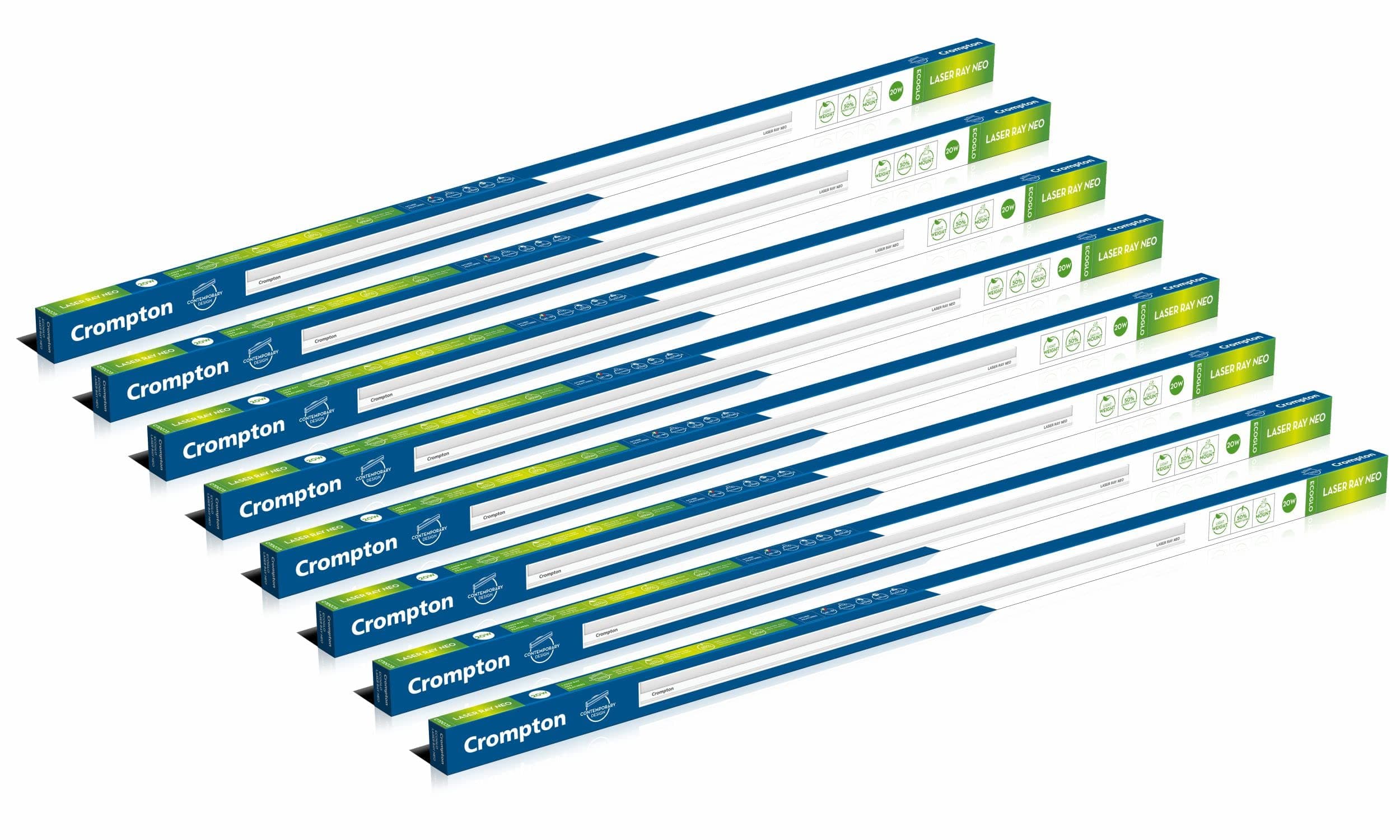 Crompton Laser Ray Smile 24W LED Batten, Natural White, Pack of 8 at ₹1397 – Amazon