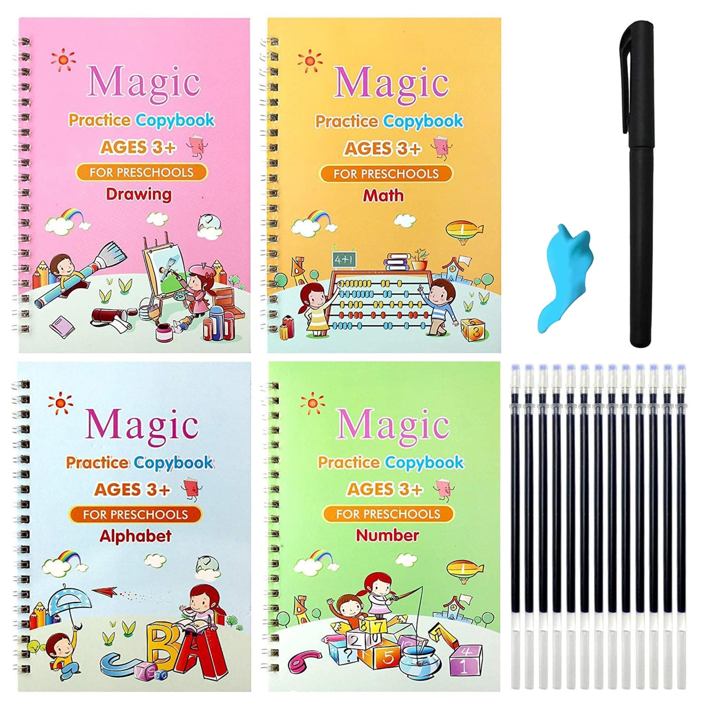 Toyshine 4-Pc Magic Practice Copybook Set at Rs.139 (65% Off) - Amazon