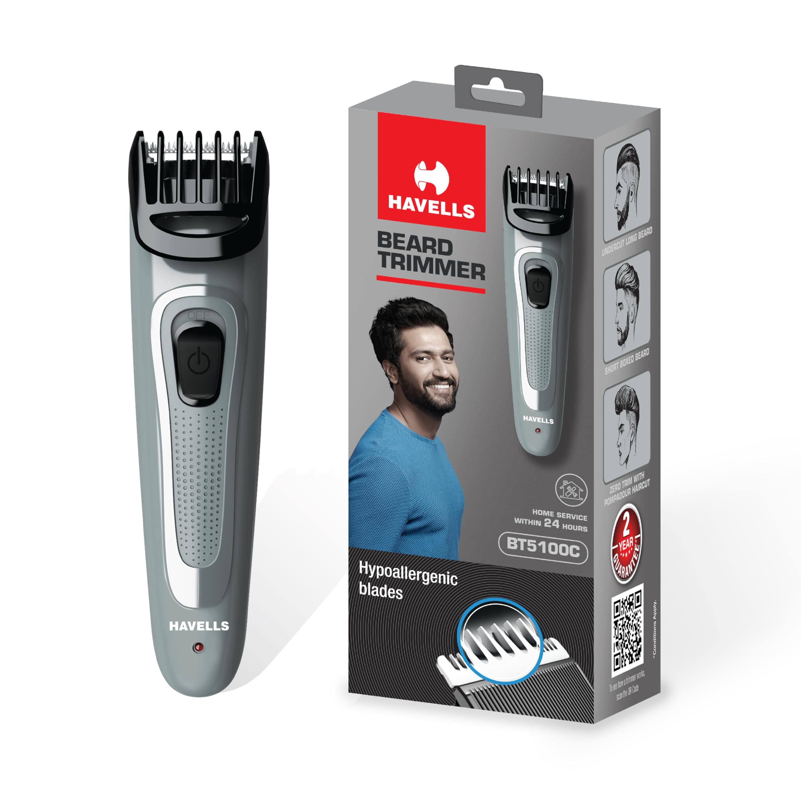 Havells BT5100C Rechargeable Beard Trimmer (0.5mm, 45min)