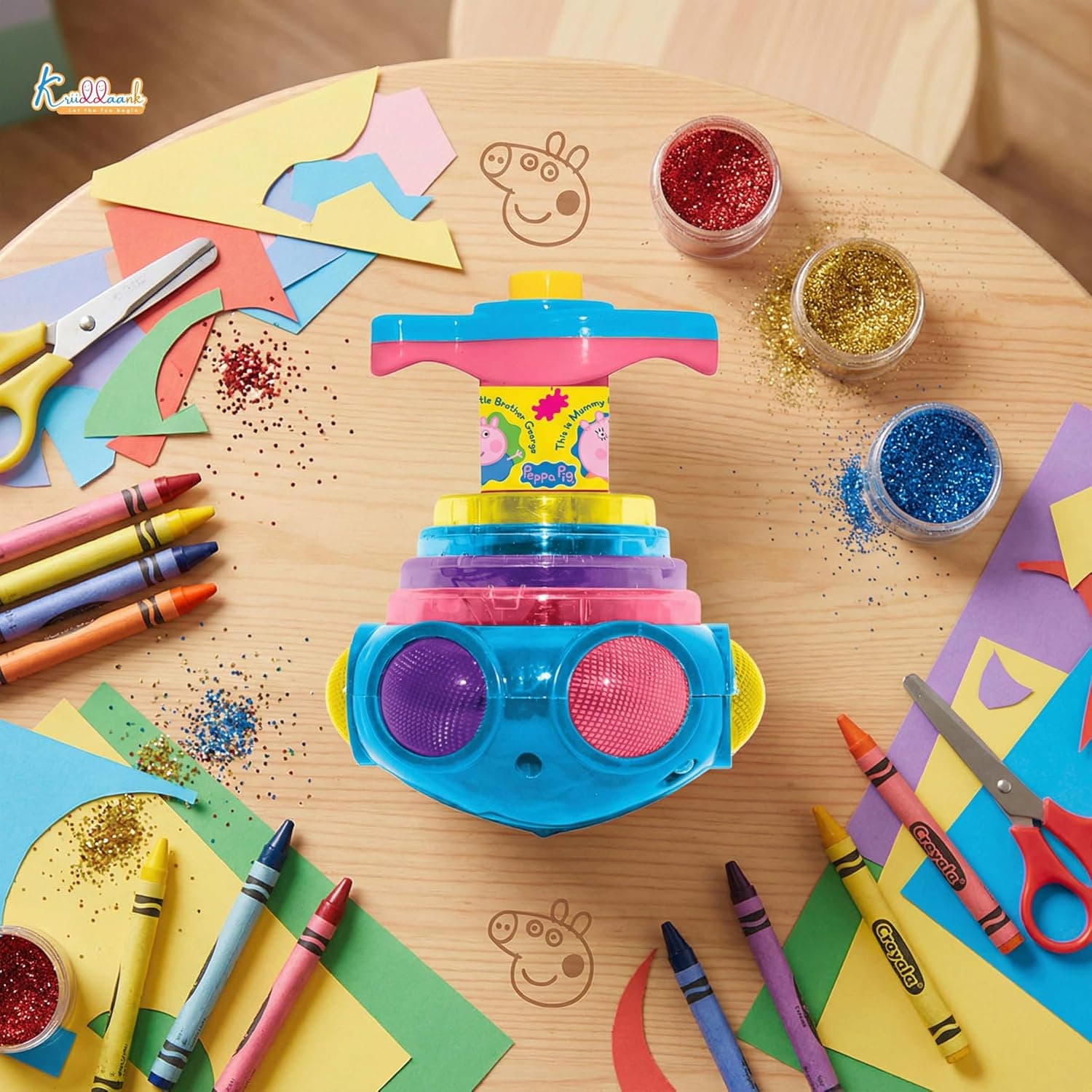 Peppa Pig Dizzy Glow Musical Spinning Top — LED Lights, 360° Spinner