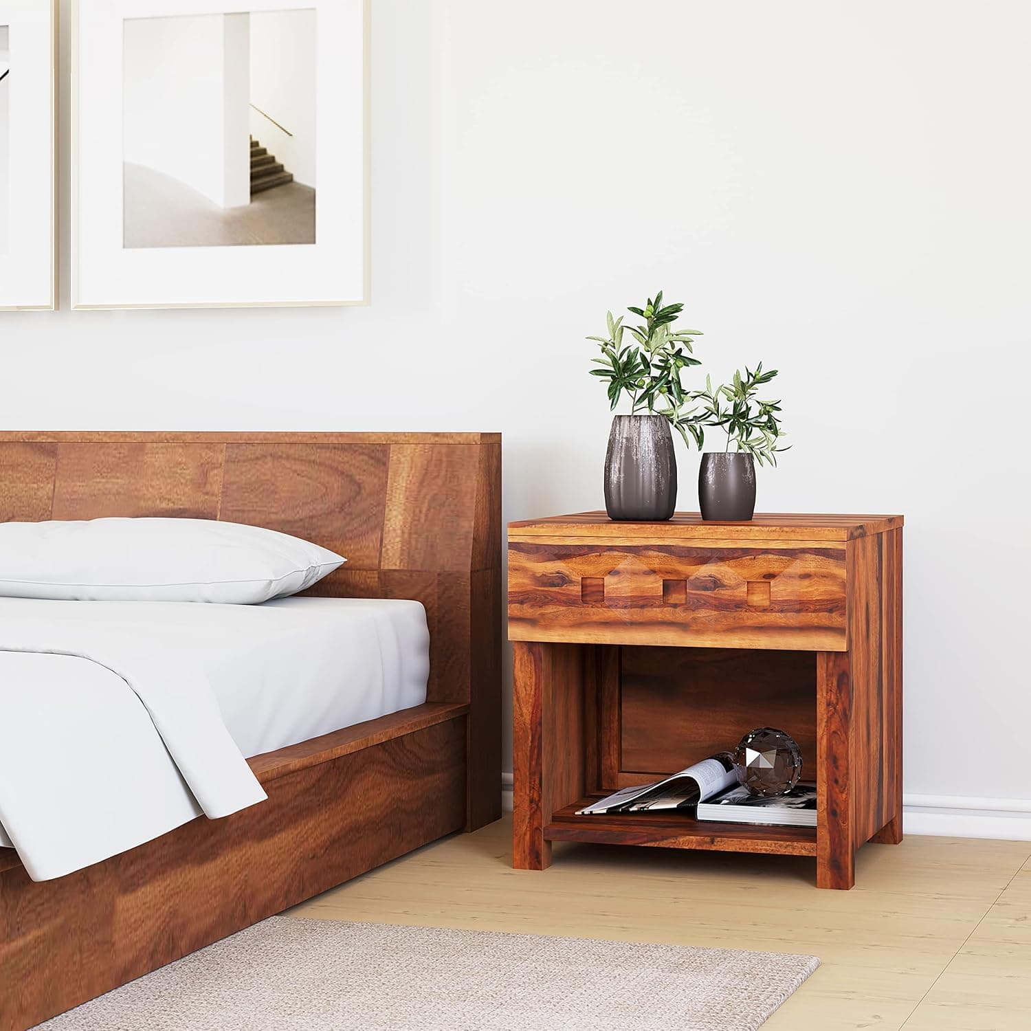 @home by Nilkamal Hulk Night Stand (Walnut) at ₹4678 (78% Off) – Amazon
