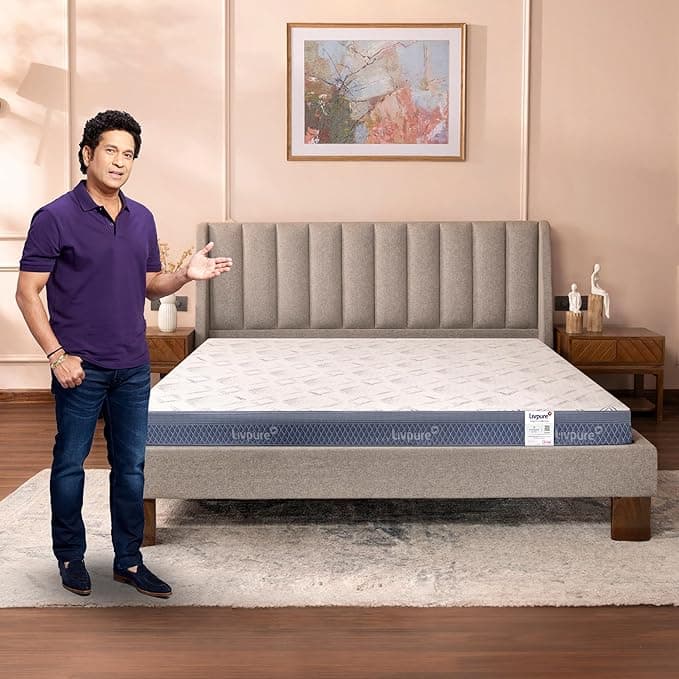 Livpure Smart Ortho PRO+ 8" Memory Foam Mattress (King 78x72x8) at ₹12,999 (66% Off) – Amazon