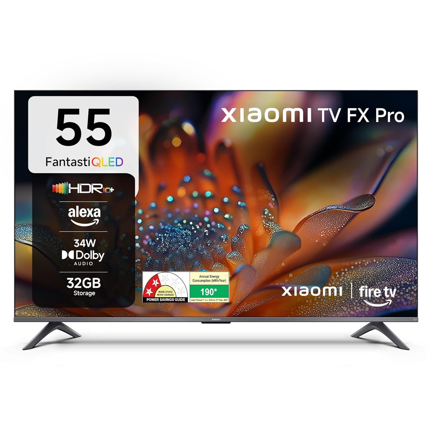 Xiaomi FX Pro 138cm (55-inch) QLED Ultra HD 4K Smart Fire TV (L55MB-FPIN) β Dolby Vision, HDR10+
