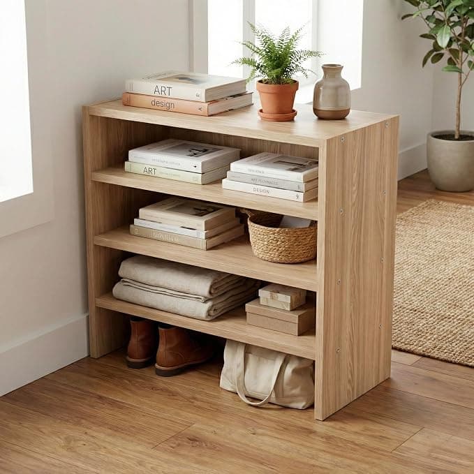 Step 4-Tier Wooden Shoe Rack & Organizer Stand at ₹1,599 (50% Off) – Amazon