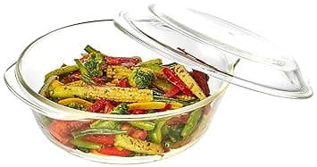 Amazon Brand - Solimo Borosilicate Glass Casserole-Cum-Servi at ₹577 – Amazon