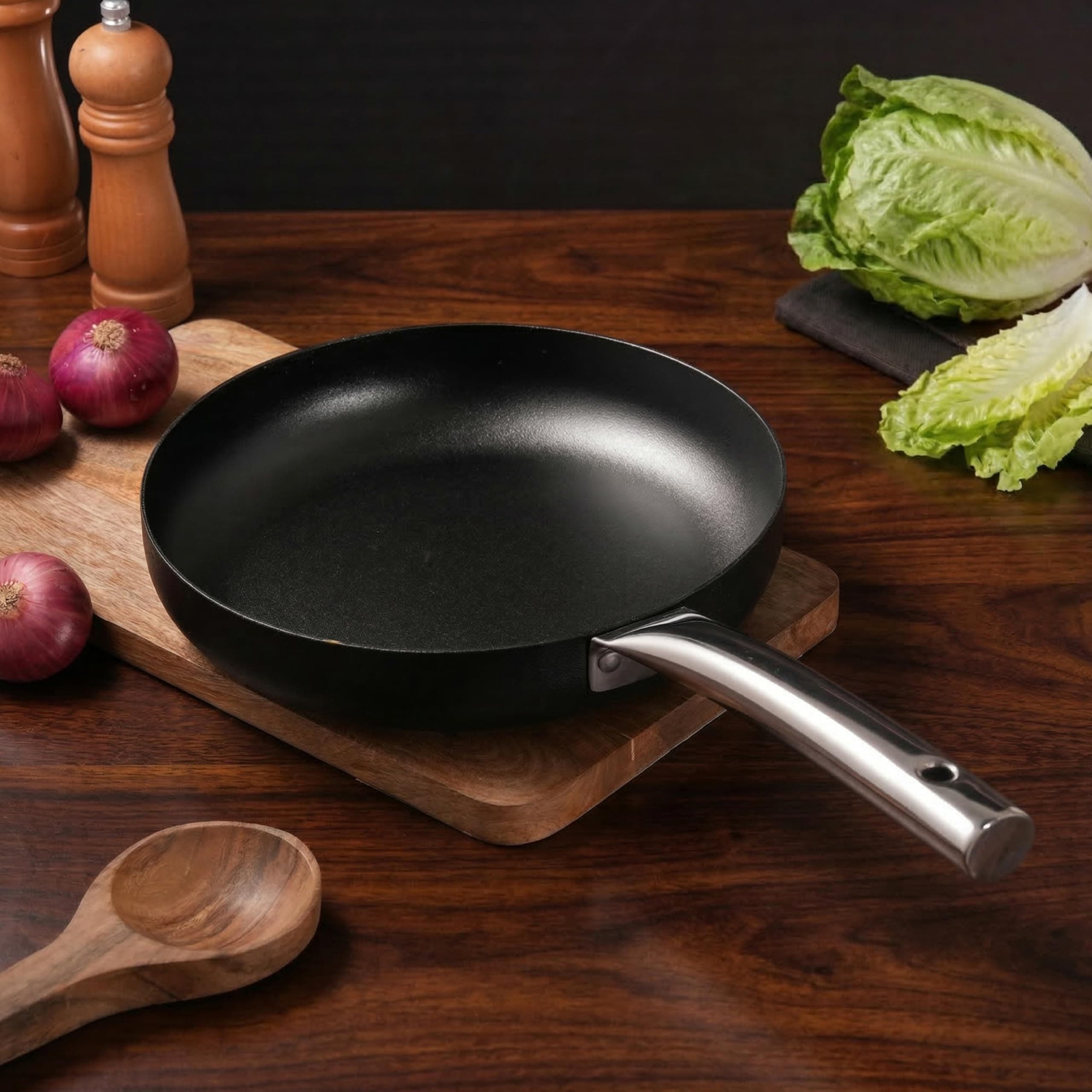 Lifelong Carbon Steel (Iron) Fry Pan 24cm | High Heat Stir…