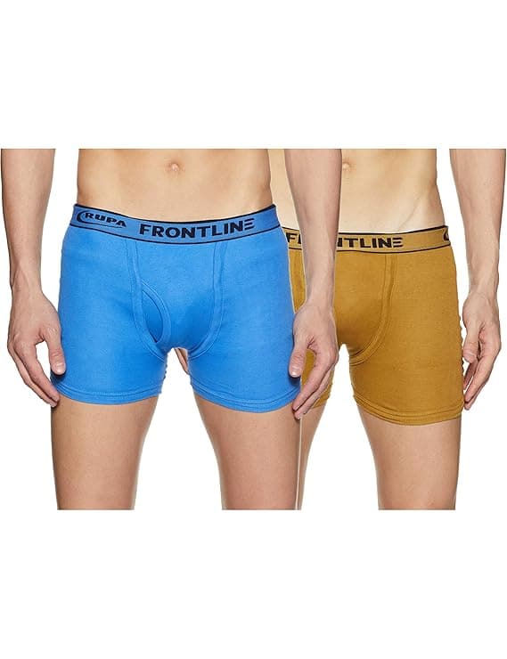Rupa Frontline Plain Long Trunk for Men, 100% Cotton, Pack of 2