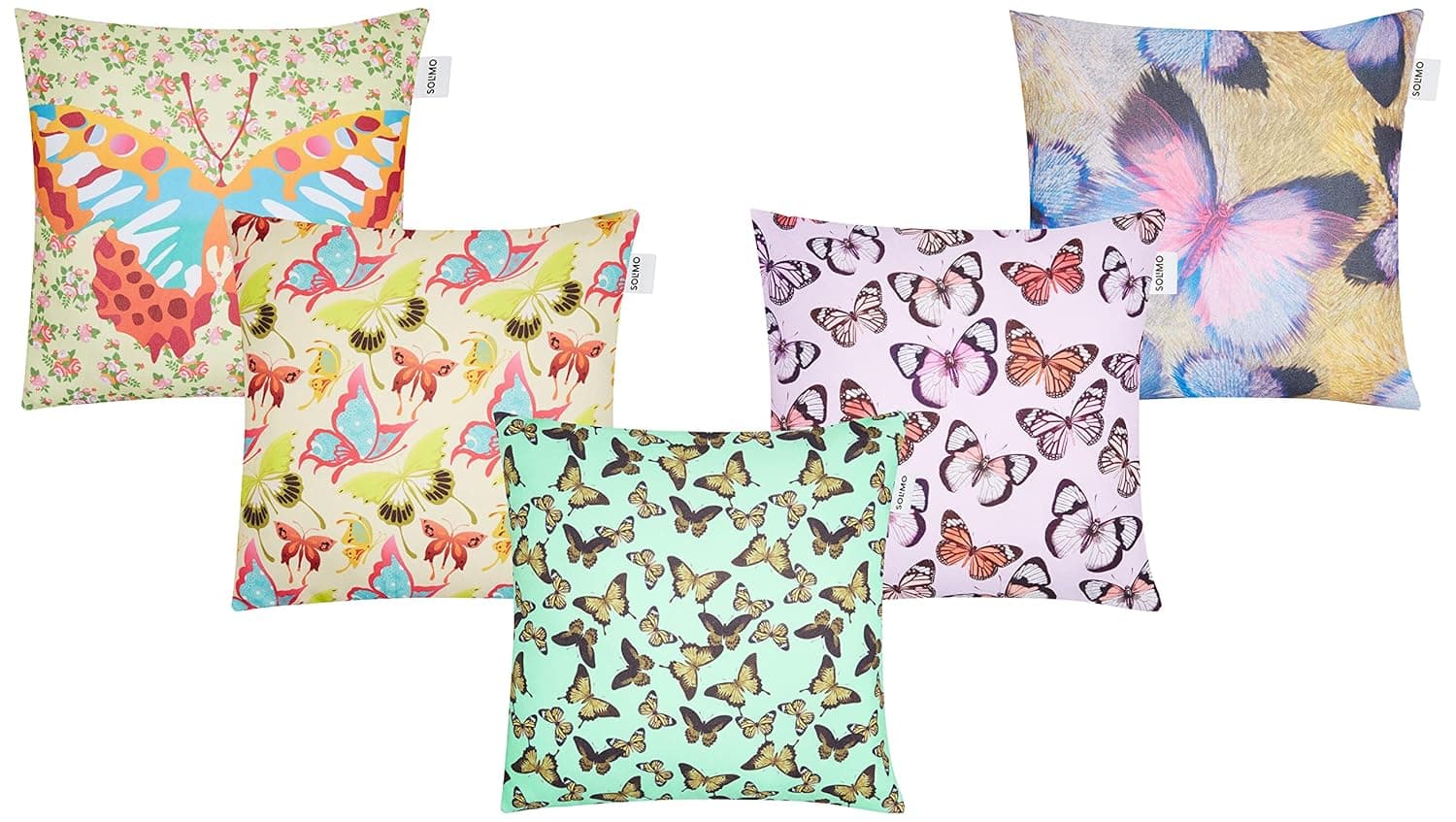 Amazon Brand - Solimo Moleyn Polyester Printed Cushion Covers, Set of 5, 16 x 16 Inch at ₹208 (67% Off) – Amazon