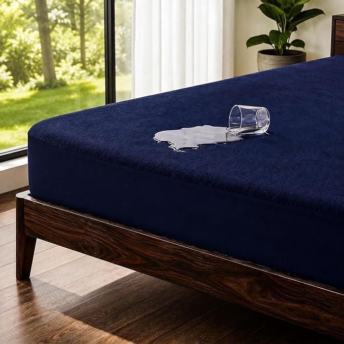 OYO BABY 100% Waterproof Premium Cotton Feel Mattress Protector King Size 78 x 72 Inch|Ultra Soft Breathable & Hypoallergenic Fitted Bed Pro at ₹587 – Amazon