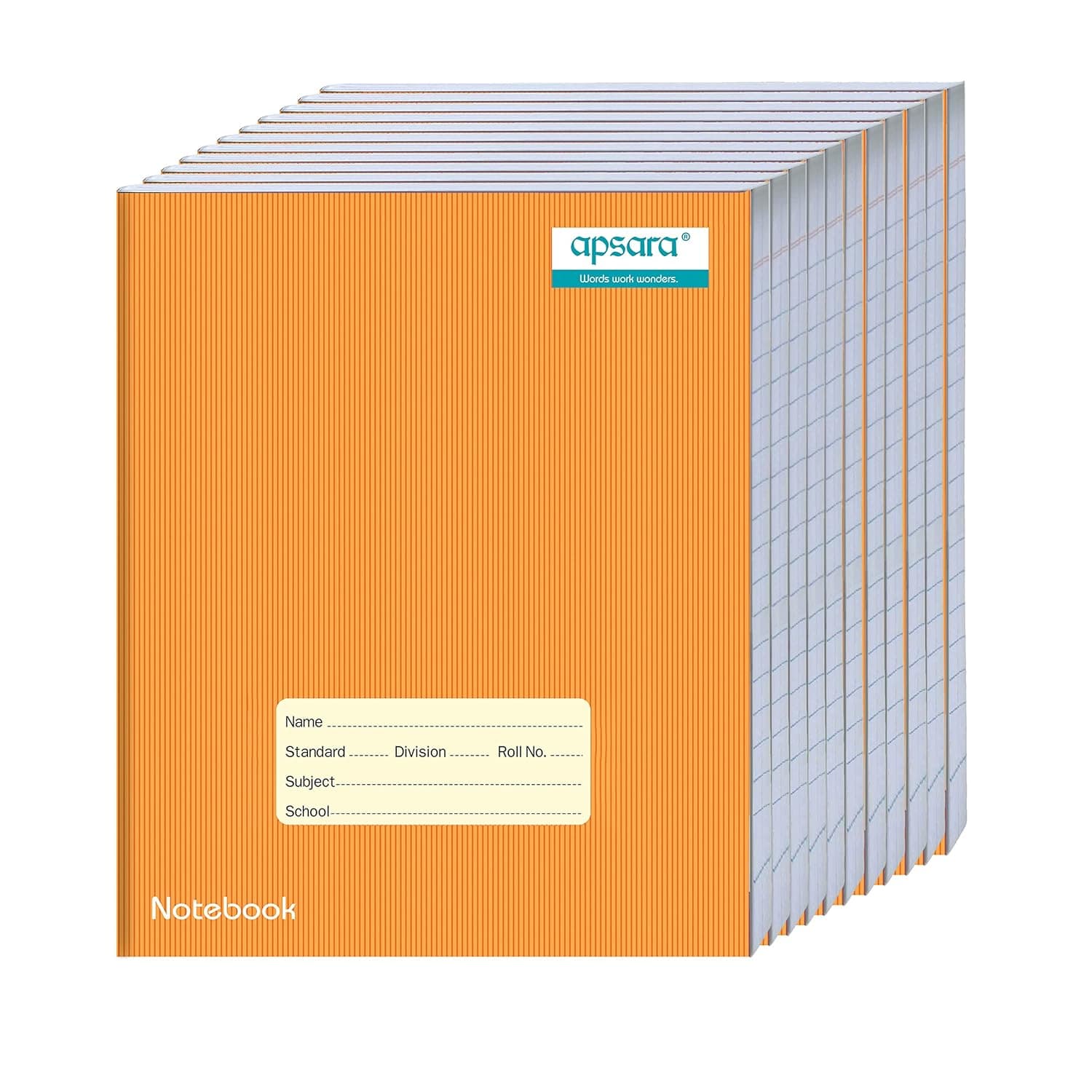 Apsara Kingsize Notebook | Brown Cover | Blue Lines | Bright Paper |Center Staple | 24 x 18 cm | 172 Pages | Single Line | Pack of 10 at ₹432 (28% Off) – Amazon