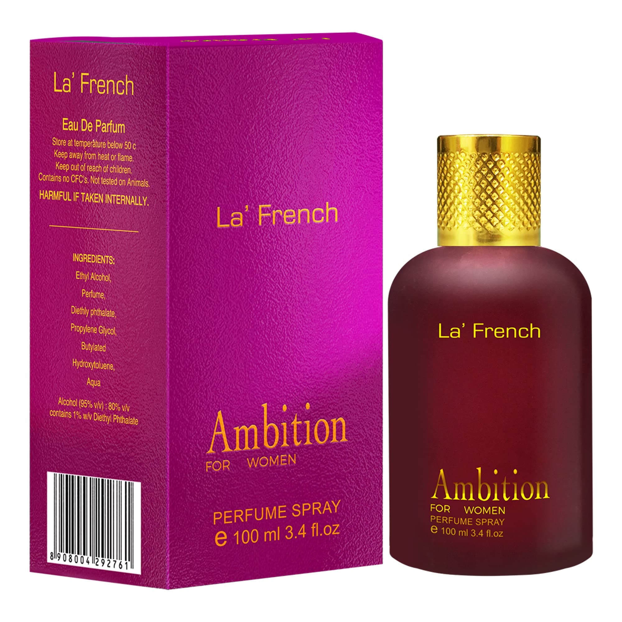 La French Ambition Perfume for Women, 100ml Long-Lasting Fresh Fragrance