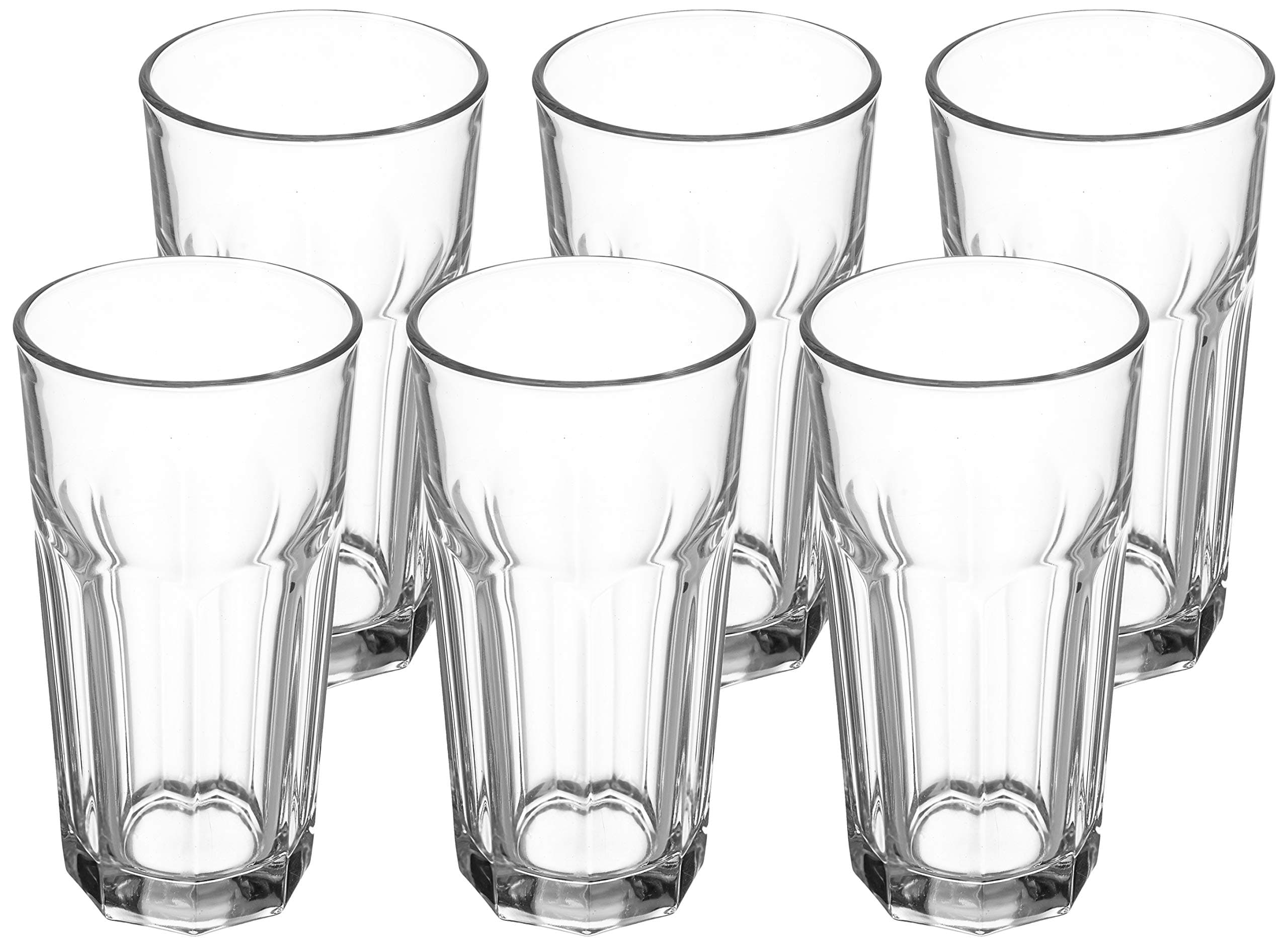 Solimo High Ball Glasses, Set of 6 (325ml each)