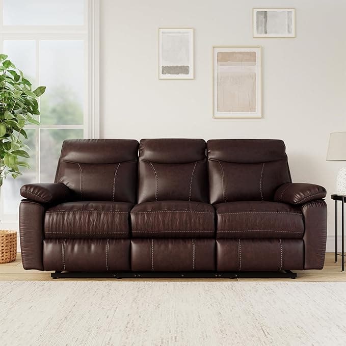 Amazon Solimo Ranttila 3-Seater Leatherette Sofa at ₹37,049 (66% Off) – Amazon