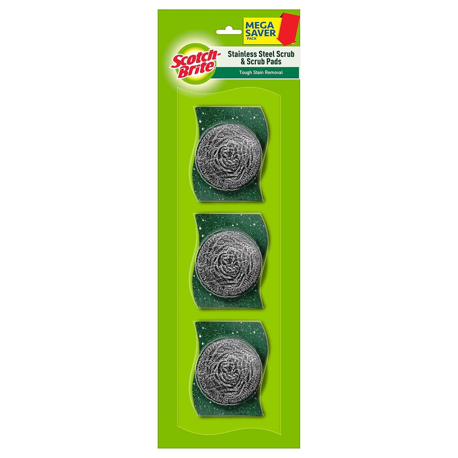 Scotch-Brite Stainless Steel Scrub - Pack of 3 (3X 15g Steel +Free 3 Scrub Pads 3"X3") at ₹70 – Amazon